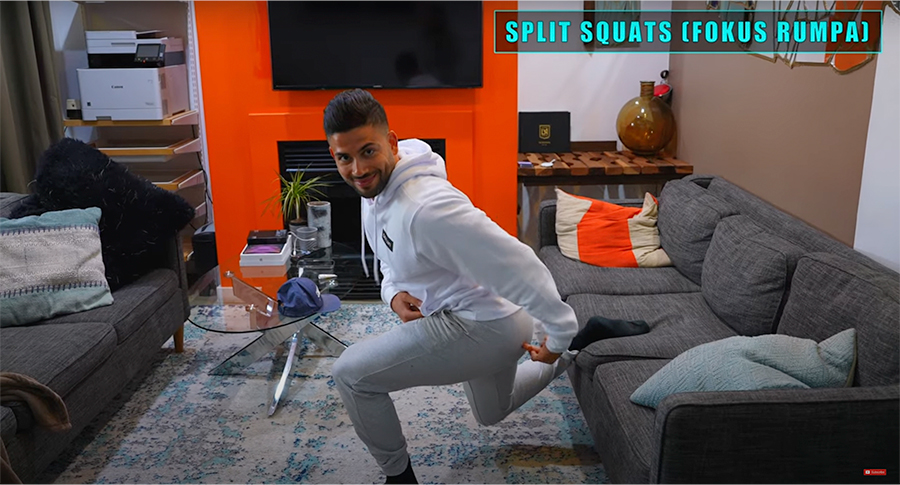 Split squat bottenläge