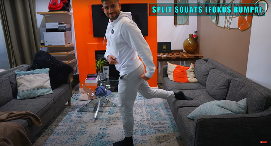 Split squats startposition